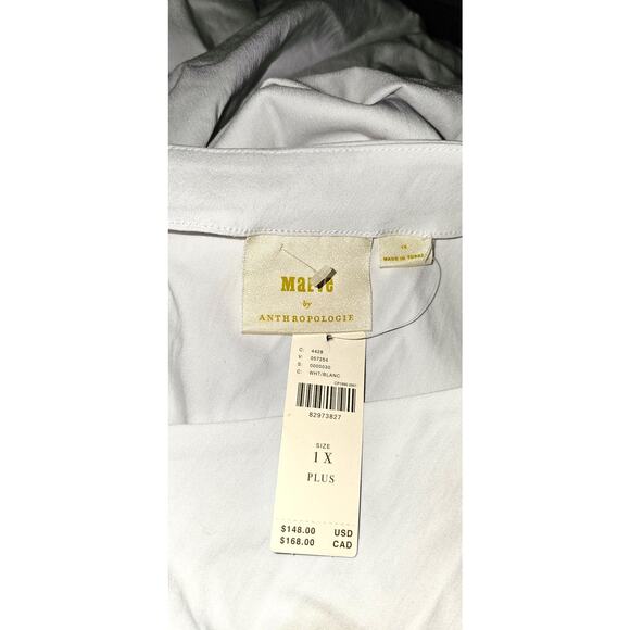 New Anthropologie Maeve Slim Puff-Sleeve Ruched Dress $148  PLUS 1X  White - Picture 4 of 8